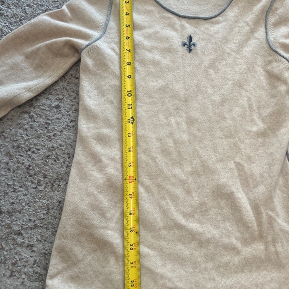 Sutton Cashmere Beige Color Cashmere Lightweight base layer sweater size small - Picture 9 of 10